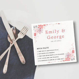 エレガントなルスティック ピンク ローズ サマー フローラル ウェディング スタンダードカクテルナプキン