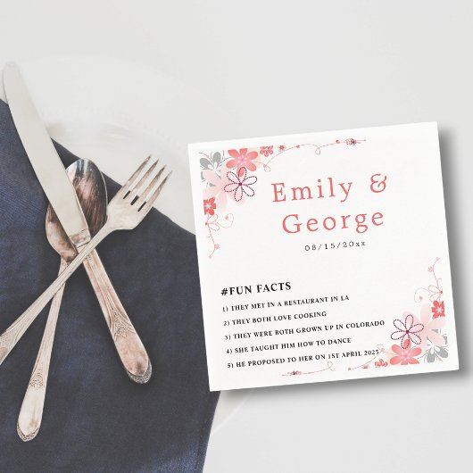 エレガントなルスティック ピンク ローズ サマー フローラル ウェディング スタンダードカクテルナプキン