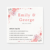 エレガントなルスティック ピンク ローズ サマー フローラル ウェディング スタンダードカクテルナプキン (正面)