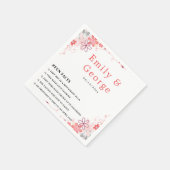 エレガントなルスティック ピンク ローズ サマー フローラル ウェディング スタンダードカクテルナプキン (角)