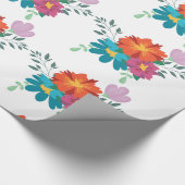 エレガントなルスティック フラワーナビーブルグンディ マーサラ レッド ラッピングペーパー (角)