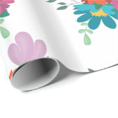 エレガントなルスティック フローラル ネイビー バーガンディ マルサラ レッド ラッピングペーパー (ロールコーナー)