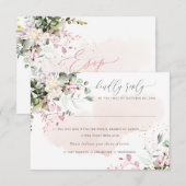 エレガントなルスティック ブラッシュ ピンク ユーカリ、食事 RSVP 招待状 (正面/裏面)