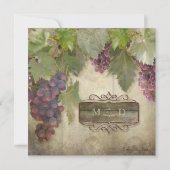 エレガントなルスティック ヴィンヤード ワイナリーの秋のウェディング 招待状 (裏面)