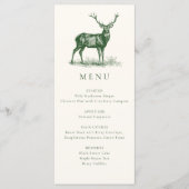 エレガントなルスティック 鹿 猟師 秋 緑の狩猟 ディナー メニュー (正面)