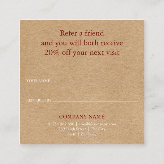 エレガントなルーストイクのユーカリの葉 紹介カード (裏面)