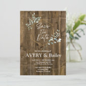 エレガントなルーストチックユーカリの結婚式の招待状カード 招待状 (スタンド正面)
