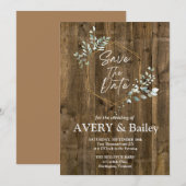 エレガントなルーストチックユーカリの結婚式の招待状カード 招待状 (正面/裏面)
