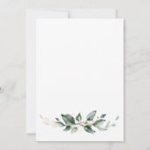 エレガントなルーストチック ユーカリの葉のグリーン ウェディング 招待状 (裏面)