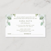 エレガントなルースドウォーターカラーの葉の装飾 紹介カード (裏面)