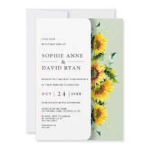 エレガントなルースドウォーターカラーひまわりウェディング