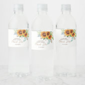 エレガントなルースドサンフラワーのブライダルシャワーの水 ペットボトルラベル (ボトル)