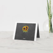 エレガントなルースドサンフラワーの秋の感謝を伝えるウェディング サンキューカード (裏面)