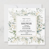 エレガントなルースドスタイルのユーカリの葉の招待状 招待状 (正面)