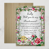 エレガントなルースドレッドローズ ブライズメイド カード (正面/裏面)