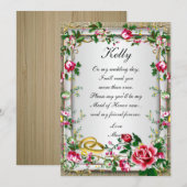 エレガントなルースドレッドローズ メイドオブオナー カード 招待状 (正面/裏面)