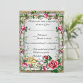 エレガントなルースドレッドローズ返信カード 招待状 (スタンド正面)