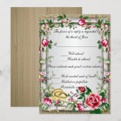 エレガントなルースドレッドローズ返信カード 招待状 (正面/裏面)