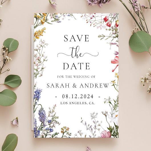 エレガントなルーラル フラワーの結婚式 Save The Date セーブザデート