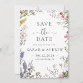 エレガントなルーラル フラワーの結婚式 Save The Date セーブザデート (正面)