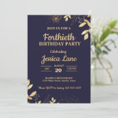 エレガントなルーラル フラワーの誕生日パーティー 招待状 (スタンド正面)