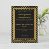 エレガントなレイヤードゴールドブラック マーメイドスケールパターン 招待状 (スタンド正面)