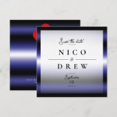 エレガントなレザープライドウェディング セーブザデート (正面/裏面)