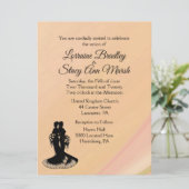 エレガントなレズビアン ウェディング 招待状 ピンク (スタンド正面)