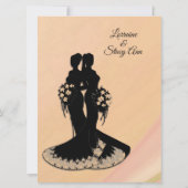 エレガントなレズビアン ウェディング 招待状 ピンク (裏面)