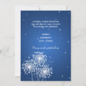 エレガントなレセプション サマー スパークル サファイア ブルー 招待状 (裏面)