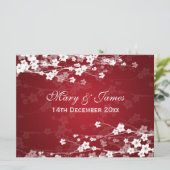 エレガントなレセプション 桜の花 赤 招待状 (スタンド正面)