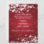 エレガントなレセプション 桜の花 赤 招待状 (裏面)
