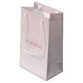 エレガントなレタリング & モノグラム | ローズオンブル スモールペーパーバッグ (裏面アングル)
