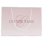 エレガントなレタリング & モノグラム | ローズオンブル ラージペーパーバッグ (裏面)