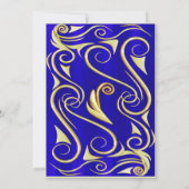 エレガントなレッドゴールドのタイポグラフィーアニバーサリー 招待状 (裏面)