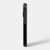 エレガントなレッド ローズ ゴールドリーフ iPhoneケース (左側面)