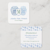 エレガントなレディ シノワズリー モノグラム スクエア名刺 (正面/裏面)