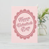 エレガントなレトロで鮮やかなピンクのバレンタインデーのカード シーズンカード (スタンド正面)