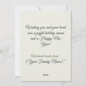 エレガントなレトロのトナカイ ミントグリーン ユニークなクリスマス シーズンカード (裏面)