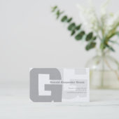 エレガントなレトロの大きいブルーグレーG 名刺 (スタンド正面)