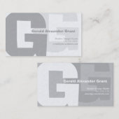 エレガントなレトロの大きいブルーグレーG 名刺 (正面/裏面)