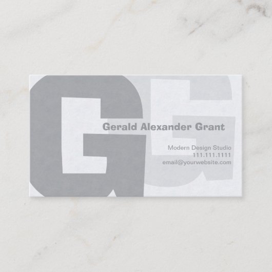 エレガントなレトロの大きいブルーグレーG 名刺 (正面)