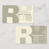 エレガントなレトロの大きい重母音活字R 名刺 (正面/裏面)