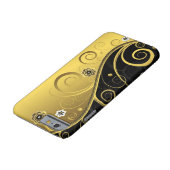 エレガントなレトロの黒および金ゴールドの花の渦巻 Case-Mate iPhoneケース (底)