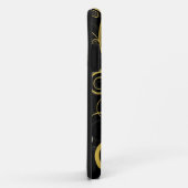 エレガントなレトロの黒および金ゴールドの花の渦巻 Case-Mate iPhoneケース (裏面/右)