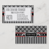 エレガントなレトロの30年代のアールデコの花柄のダマスク織 名刺 (正面/裏面)