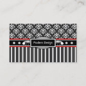 エレガントなレトロの30年代のアールデコの花柄のダマスク織 名刺 (裏面)