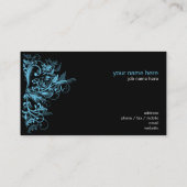 エレガントなレトロのTamalaのターコイズの花の渦巻 名刺 (裏面)