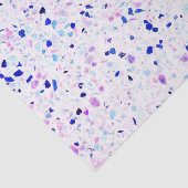 エレガントなレトロのTerrazzoの紫色の青く白いパターン 薄葉紙 (詳細)