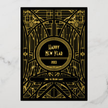 エレガントなレトロアートデコ ハッピーニューイヤー